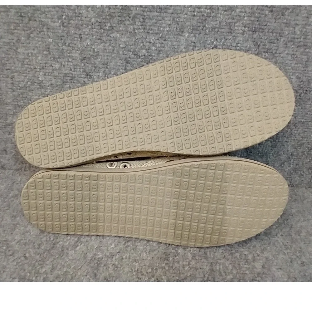 Sanuk Sideline Tan Khaki Canvas Slip On Loafers Mens 9 SWF1160 Casual Shoes